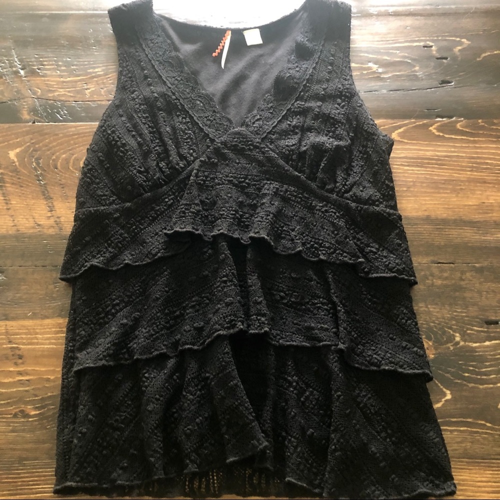 Anthropologie Ruffled Lace Top